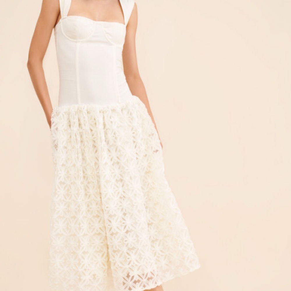 WeWoreWhat Ivory Floral Midi Dress